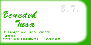 benedek tusa business card